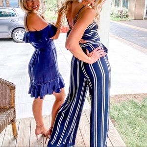 Lulus navy & white striped set
